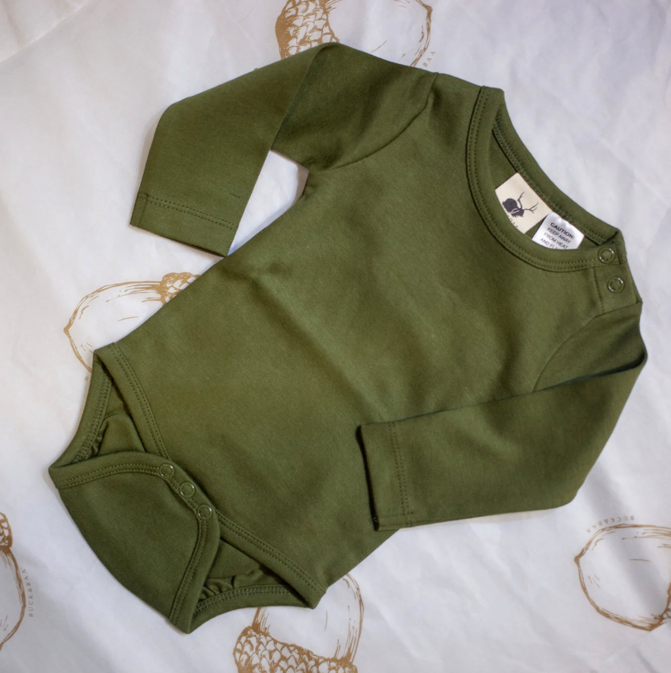 Buck & Baa | Forest Moss Organic Cotton Bodysuit