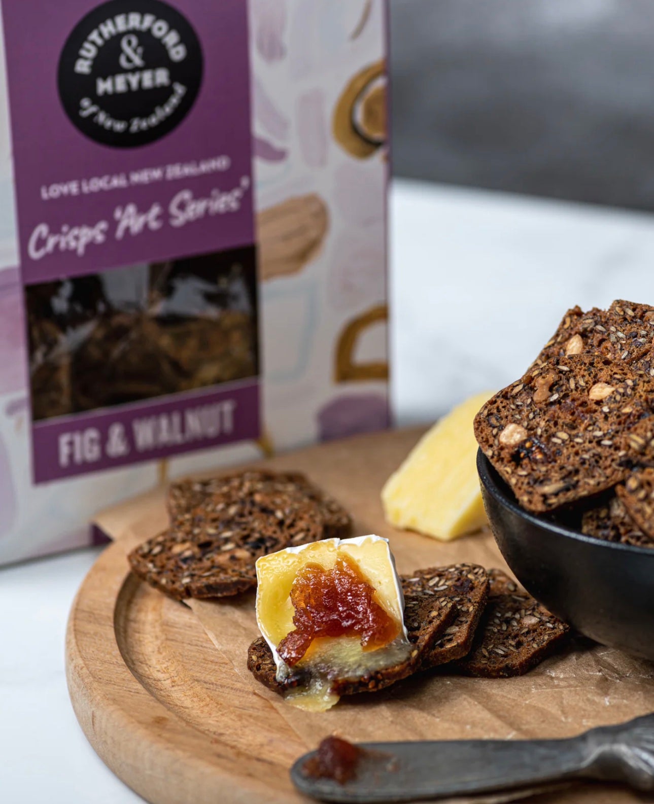 Rutherford & Meyer | 'Art Series' Crisps – Fig & Walnut