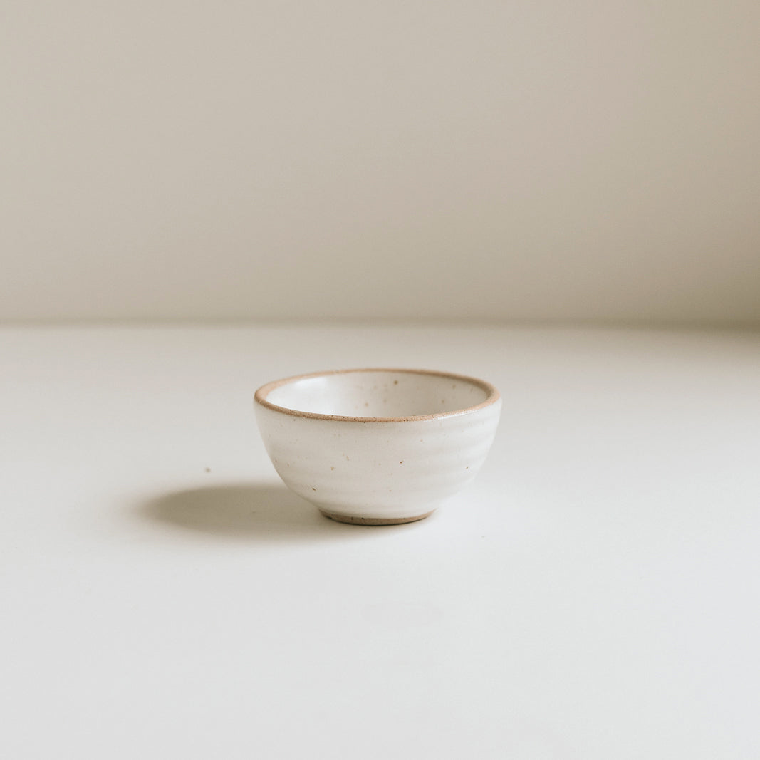 White Ceramic Speckled Trinket Bowl