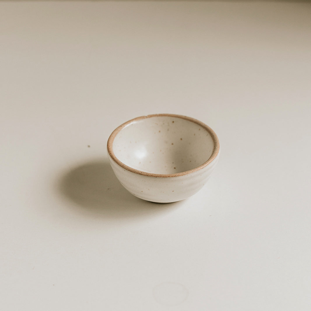 White Ceramic Speckled Trinket Bowl