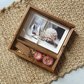 Wooden Photo Box with USB Slot + Engraved Lid