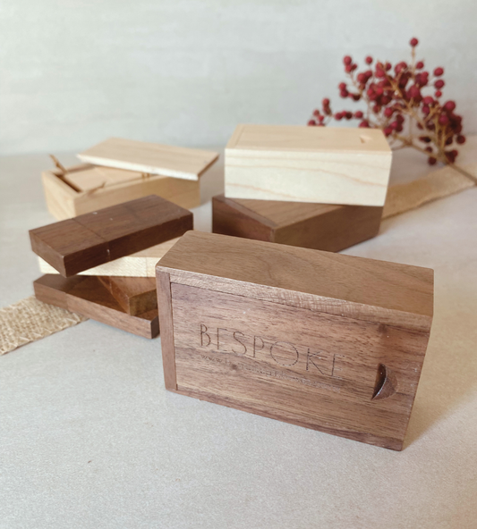 Wooden Mini Box + USB set with engraving