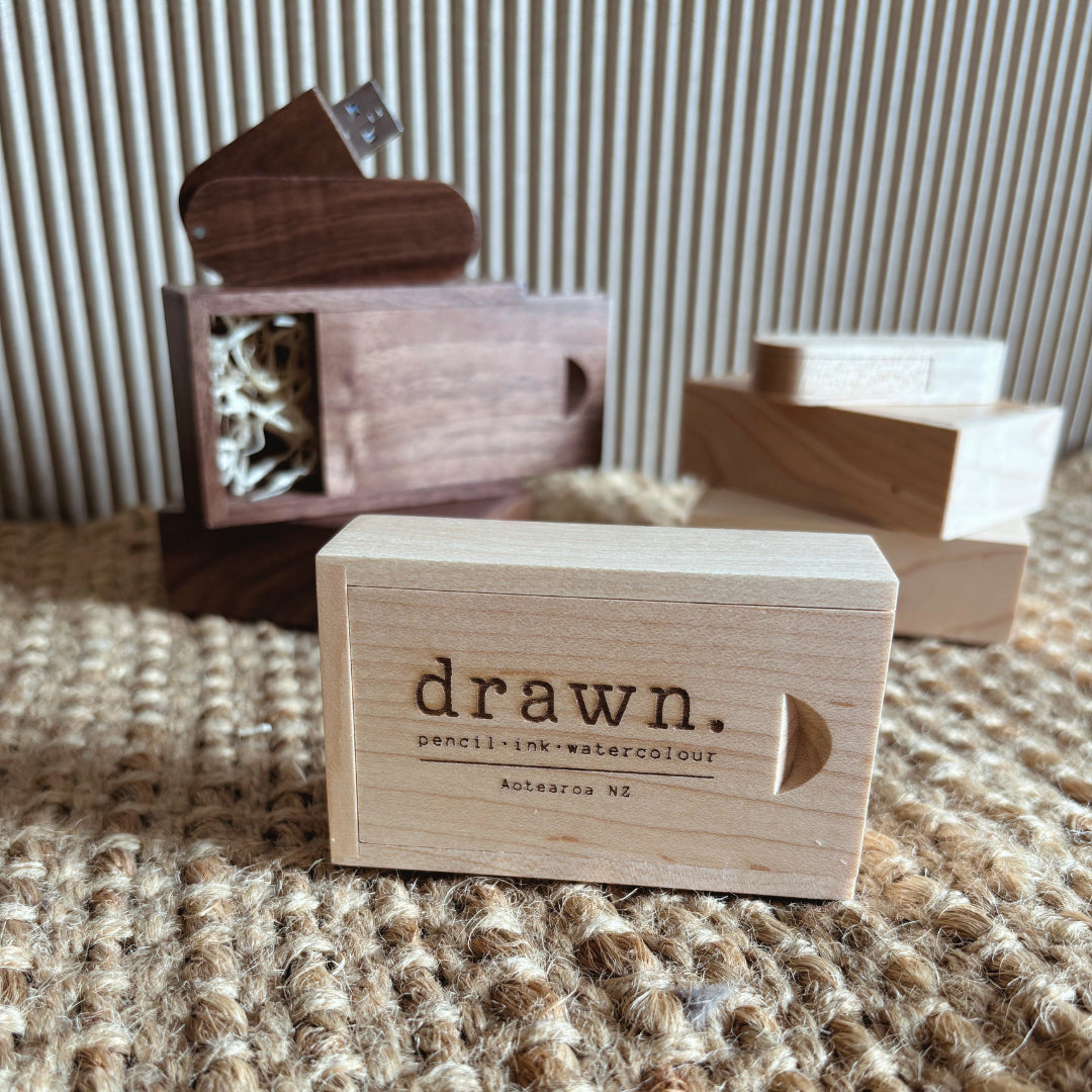 The OG Wooden Mini Box + USB set with engraving